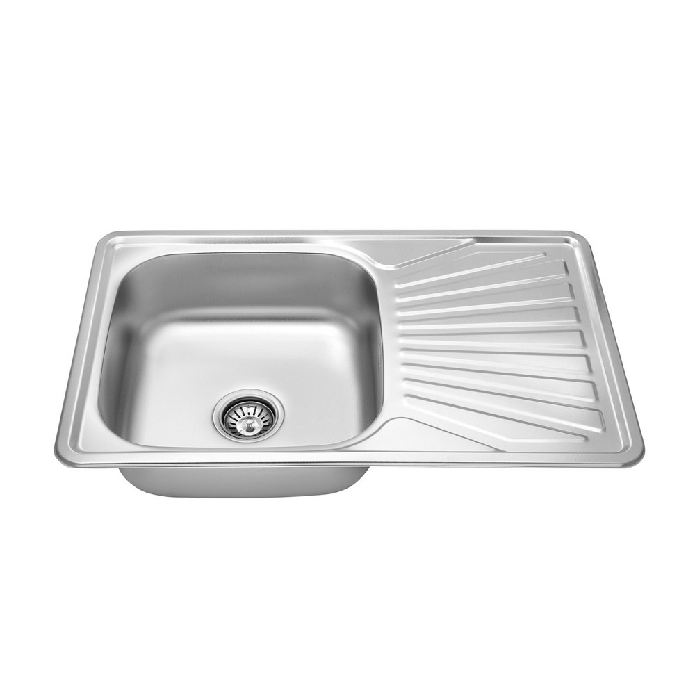 Кухонна мийка з нержавіючої сталі Kroner KRP Dekor - 78х48 (0.8 мм) Київ - фото 4