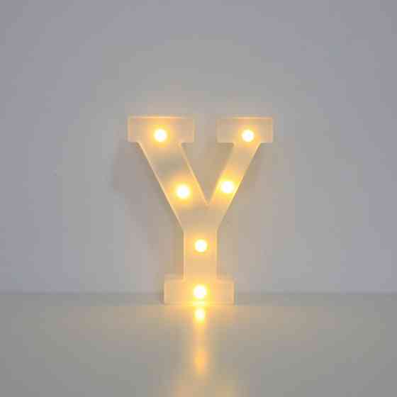 Объемная буква Y led маленькая 14 на 13 см белый Киев