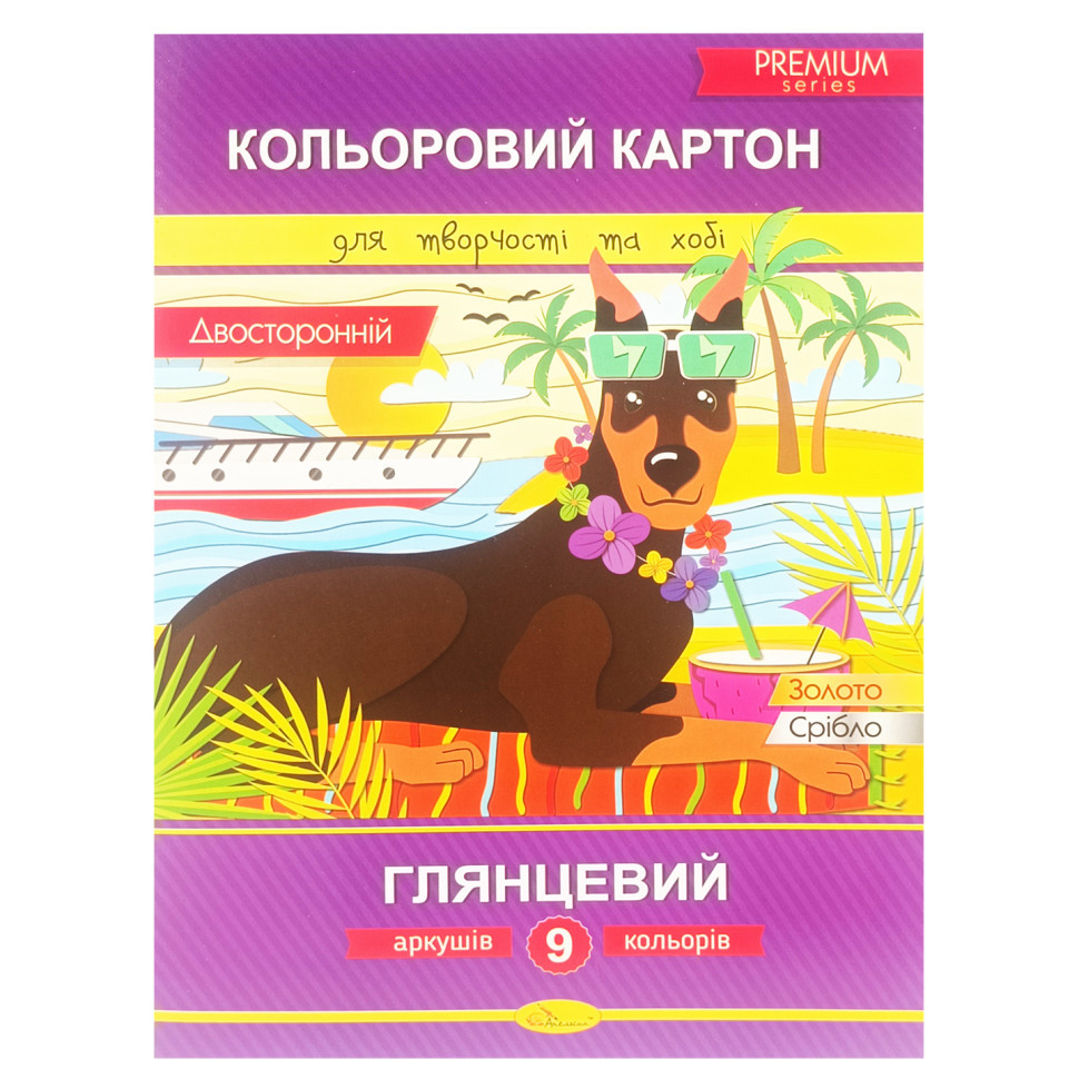 Набір двостороннього кольорового картону А4 АП-1106-2, 9 аркушів Вінниця - фото 1