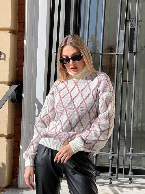 Жіночий стильний в'язаний светр графічний принт. 42-52р. Київ - фото 9