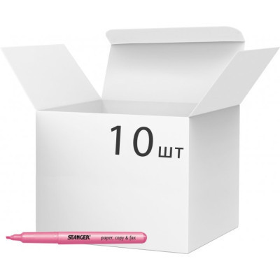 Маркер Stanger текстовый, 1-3 мм розовый 10 шт (MARKER-TXT-ST-PENP10) Винница - изображение 1