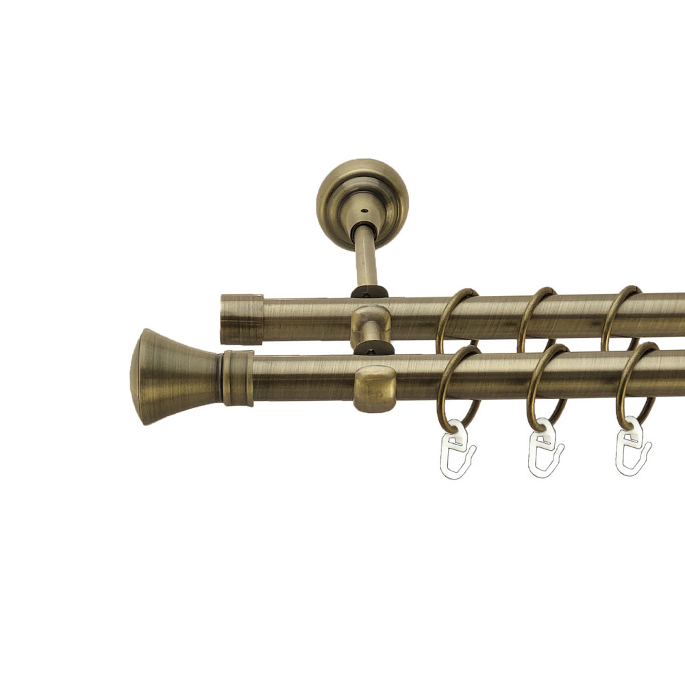 Карниз Orvit Люксор металевий дворядний відкритий Антик 19\19 мм 240 см (4016424) Львів - фото 1