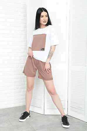 Двокольоровий костюм з шортами "Numb" оптом | Норма | Розпродаж моделі Капучіно, 42-44 Київ