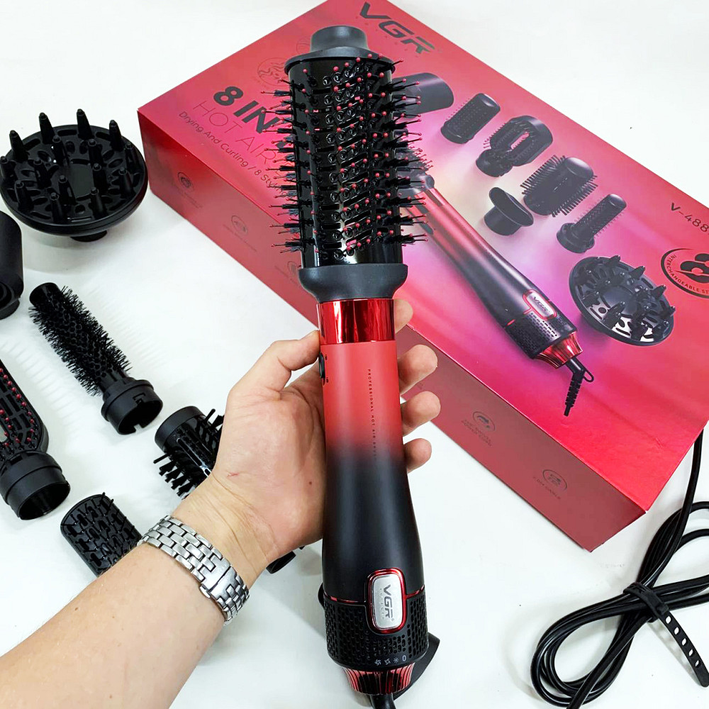 Фен для укладки прически VGR 8 в 1 V-488, Стайлеры многофункциональные для укладки волос OH-59 Львов - изображение 12