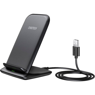 Зарядний пристрій Choetech 15W Fast Wireless Charging Stand 2coils black (T555-F-BK) Вінниця - фото 3