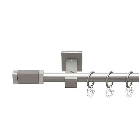 Карниз Orvit Квадро металевий однорядний техно гладка труба кільце металеве Сатин 19 мм 160 см (00-00027279) Львів