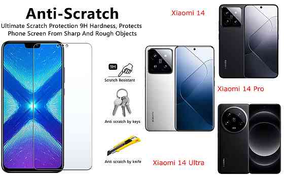 Захисне скло NeoGlass для Xiaomi 14, 14 Pro, 14 Ultra – надпрозоре та стійке Київ