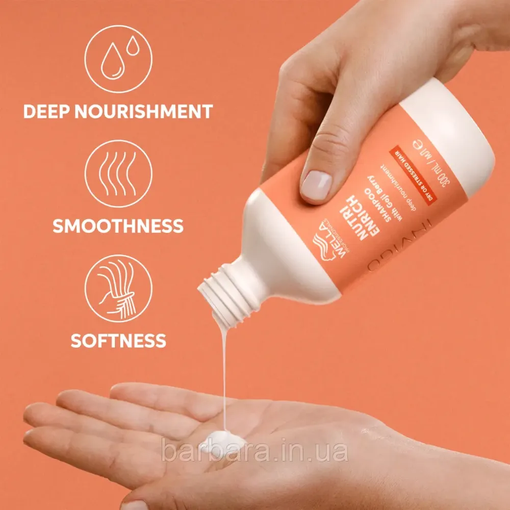 Шампунь зволожуючий  Wella Invigo Nutri-Enrich Deep Nourishing з ягодами годжи Київ - фото 5