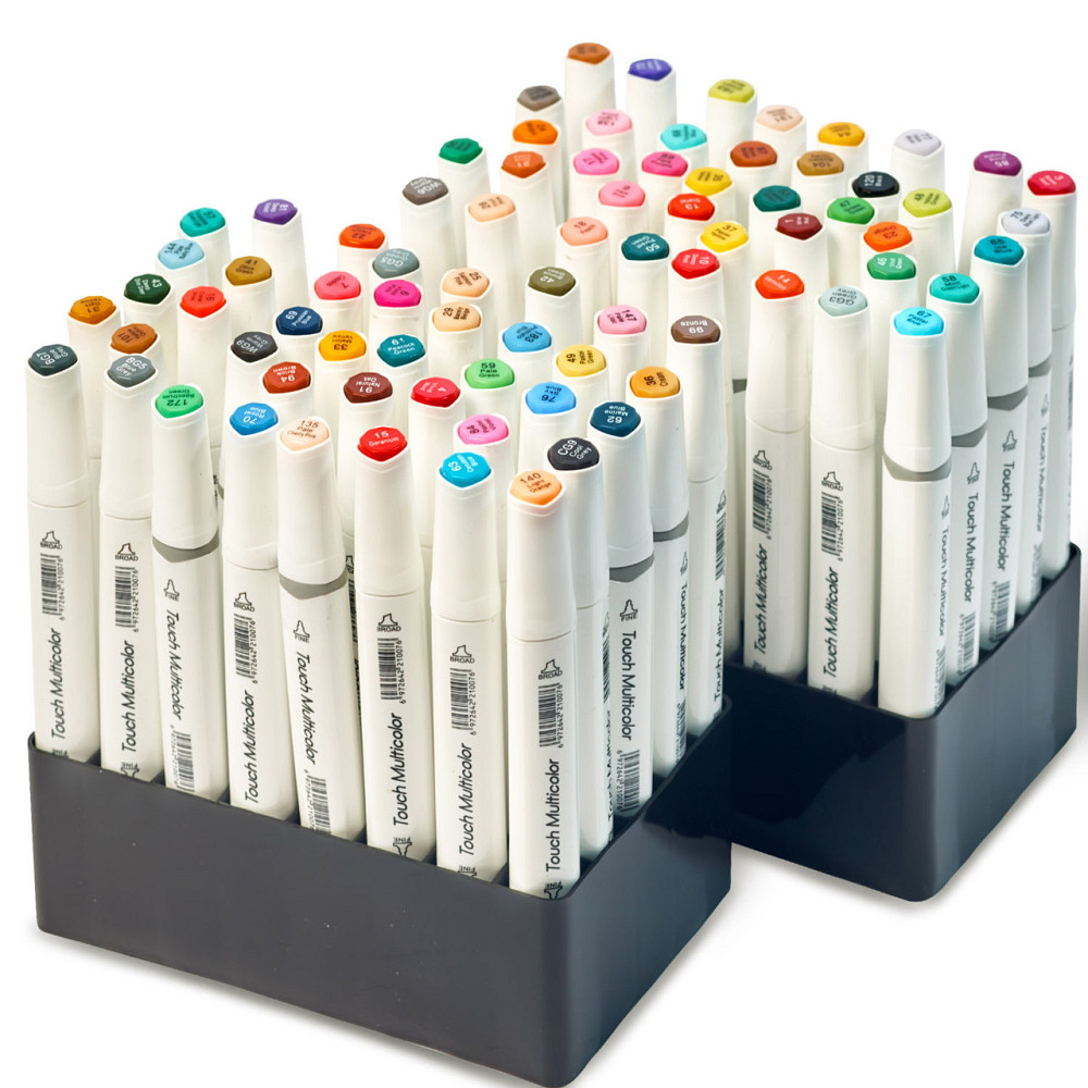 Набір професійних двосторонніх маркерів для скетчинга 80 квітів у чохлі, Фломастери для малювання Кам'янець-Подільський - фото 7