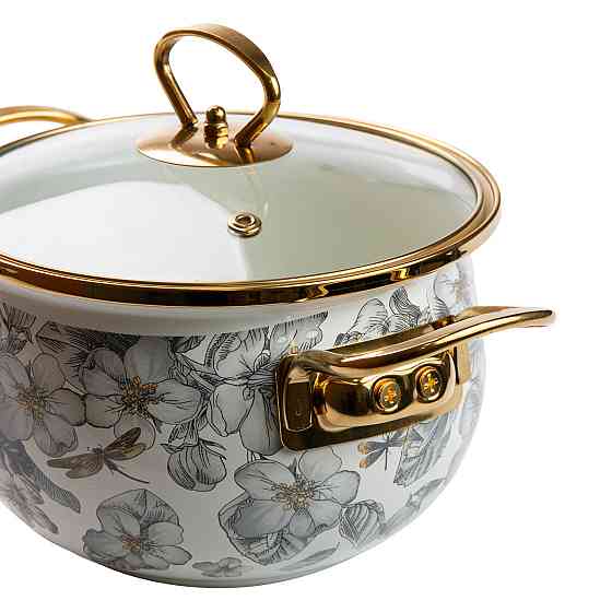 Эмалированная кастрюля объемом 2 литра для газовых, электрических и индукционных плит HP-2-105 Киев