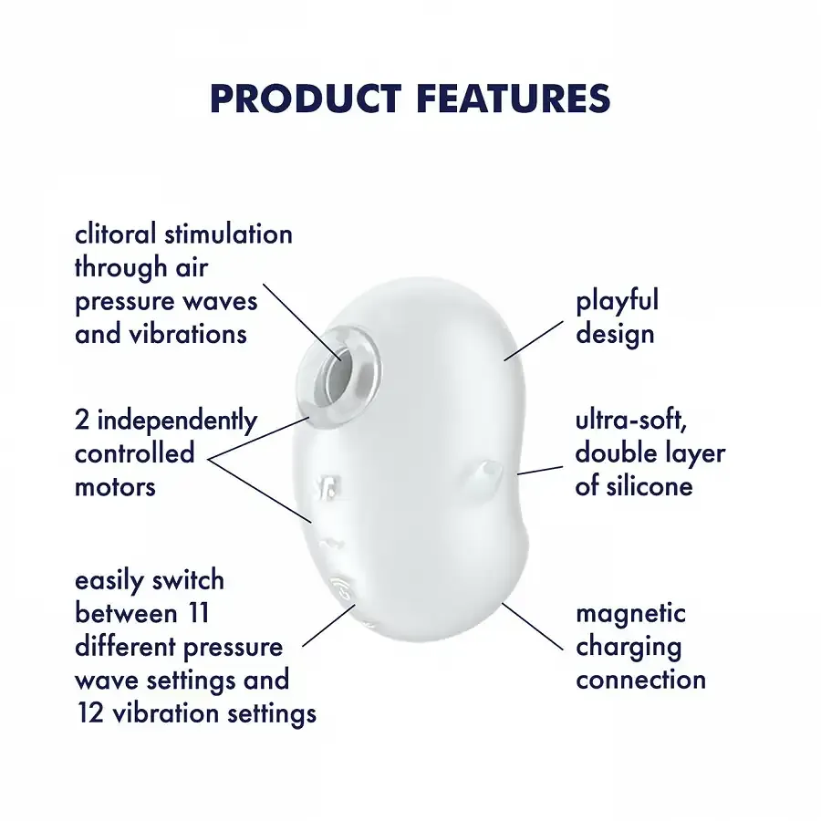 Вакуумний кліторальний стимулятор із вібрацією Satisfyer Cutie Ghost White Львів - фото 3