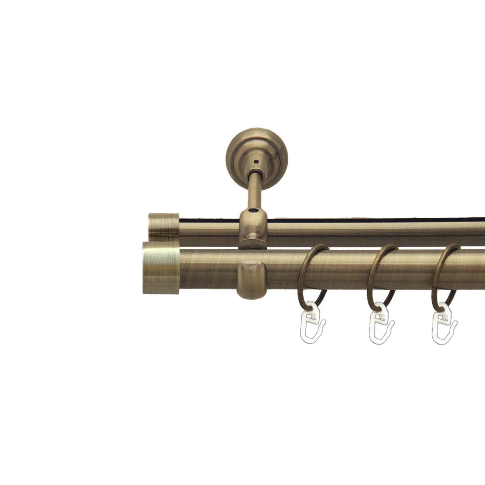 Карниз Orvit Заглушка металевий дворядний опозитний гладка \ профільна труба кільце металеве Антик 25\19 мм 160 см (00-00025648) Львів - фото 1