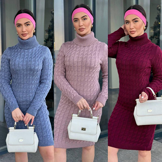 Женское вязаное платье с горлом. 42-48р. Киев - изображение 2