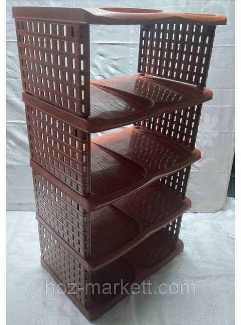 Полиця етажерка для взуття ротанг на 5 ярусів коричнева Туреччина Харків - фото 6