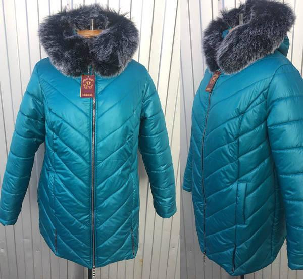 Жіноча зимова куртка пуховик великих розмірів.  54-72р Київ - фото 8