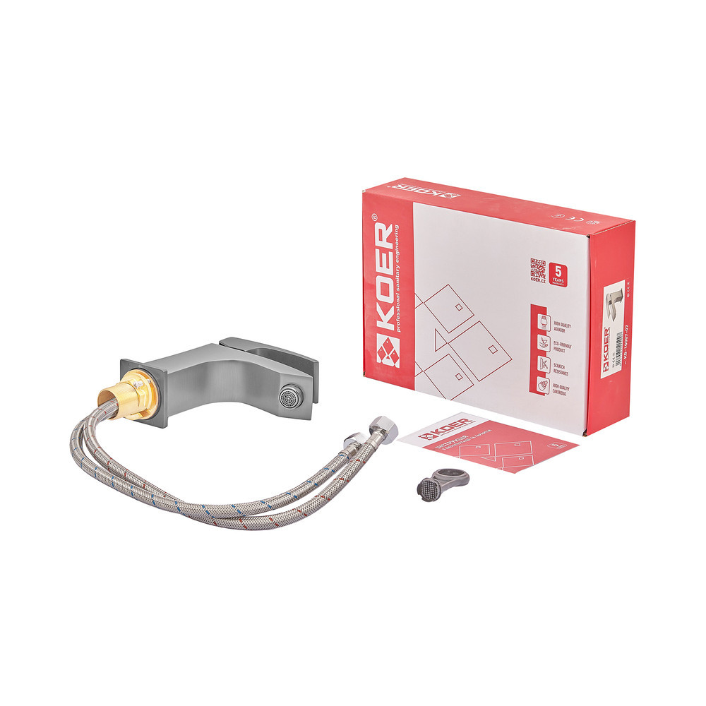 Графитовый смеситель для умывальника Koer KB-10007-07 (KR5150) Харьков - изображение 3