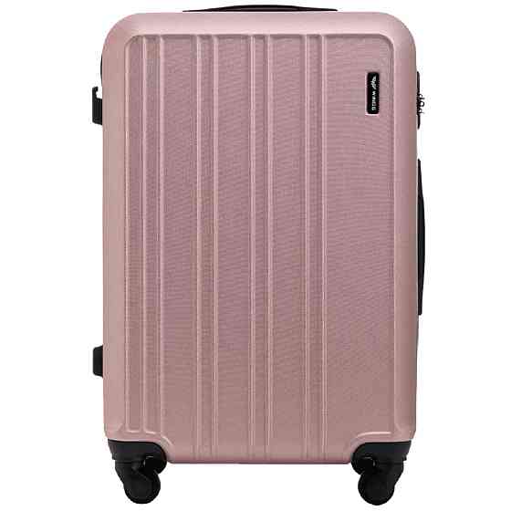 Валіза пластикова Wings HRR01 середня 65 см золотисто-рожева Київ