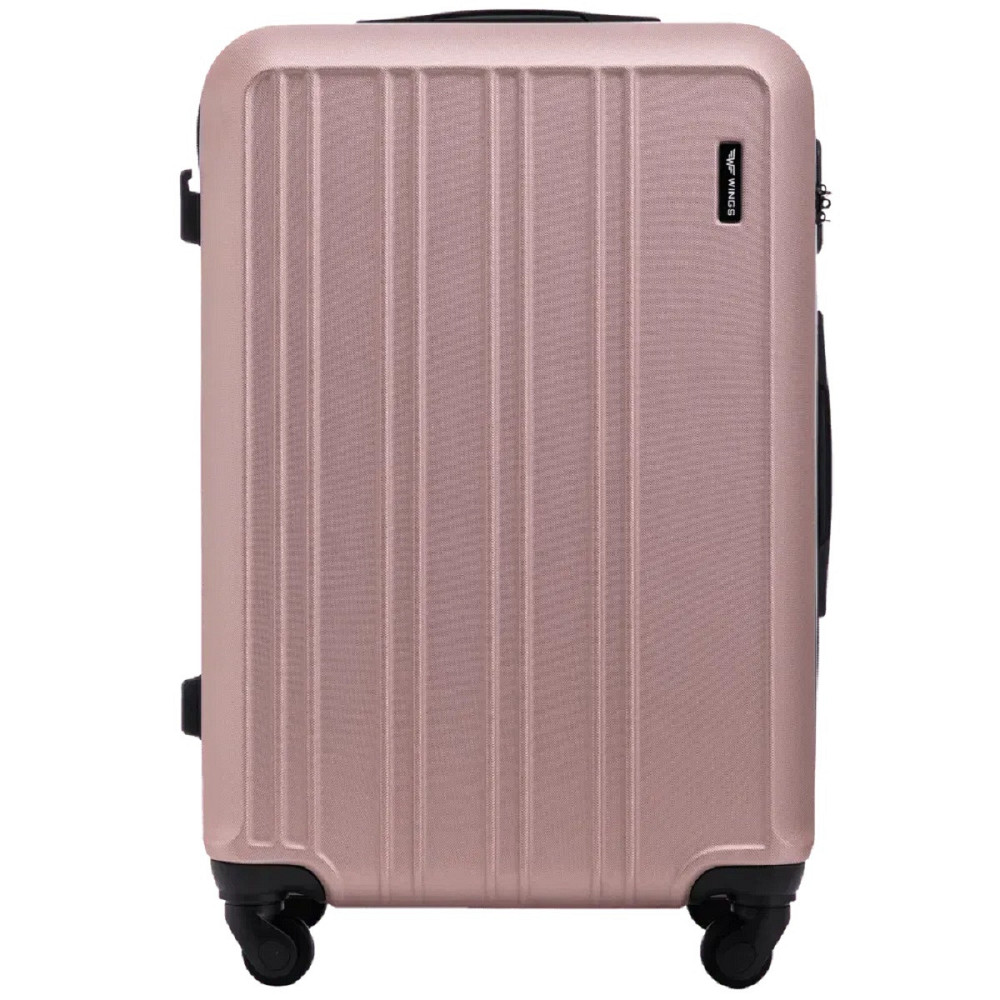 Валіза пластикова Wings HRR01 середня 65 см золотисто-рожева Київ - фото 2