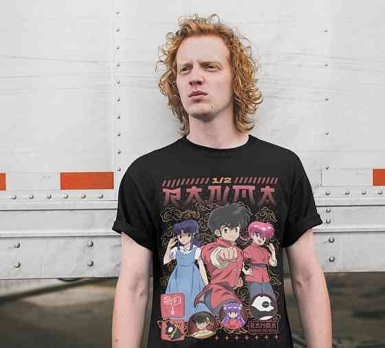Футболка аниме Ранма Схампоо Румико Такахасхи оверсайз (S/M/L) Черний AnimeJ1003 Днепр