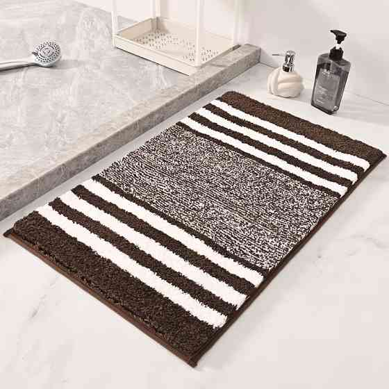 Коврик для ванной и душа коврик для ног в ванную комнату,микрофибра,атискользящий 50х80 см,в полоску Кам'янець-Подільський