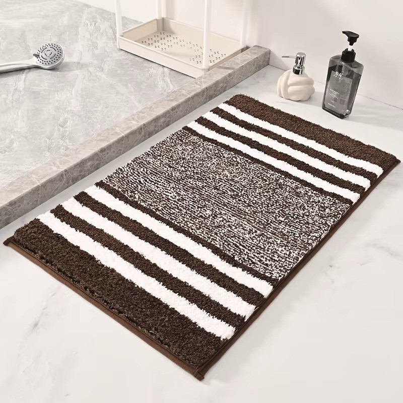 Коврик для ванной и душа коврик для ног в ванную комнату,микрофибра,атискользящий 50х80 см,в полоску Каменец-Подольский - изображение 2