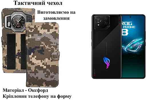 Тактичний чохол для ASUS ROG Phone 8, ROG Phone 8 Pro, кріпиться до спорядження на липучці Київ