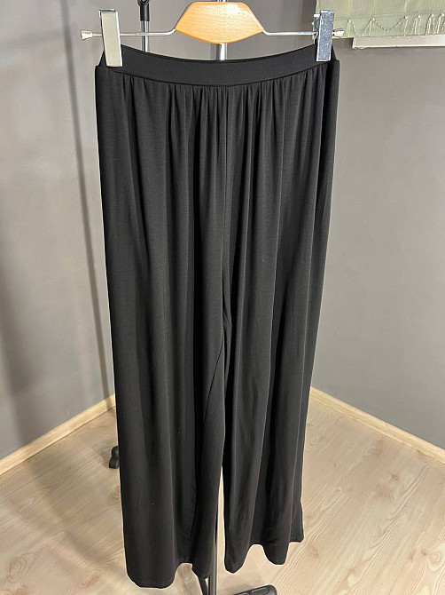 Брюки женские A-N 25060 палаццо на резинке с карманами тонкие свободные, черный, one size Киев - изображение 12