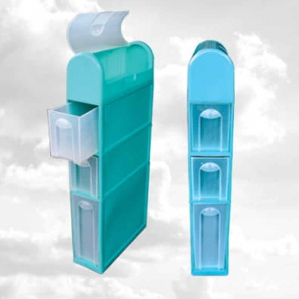 Вузький пластиковий комод для ванної кімнати "Консенсус" бірюзовий Одеса - фото 2