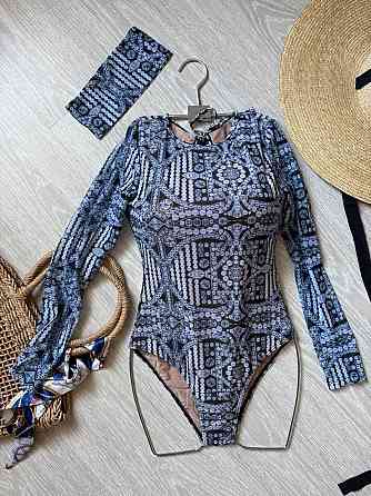 Закритий жіночий купальник із захистом від сонця Синій, XL Харків