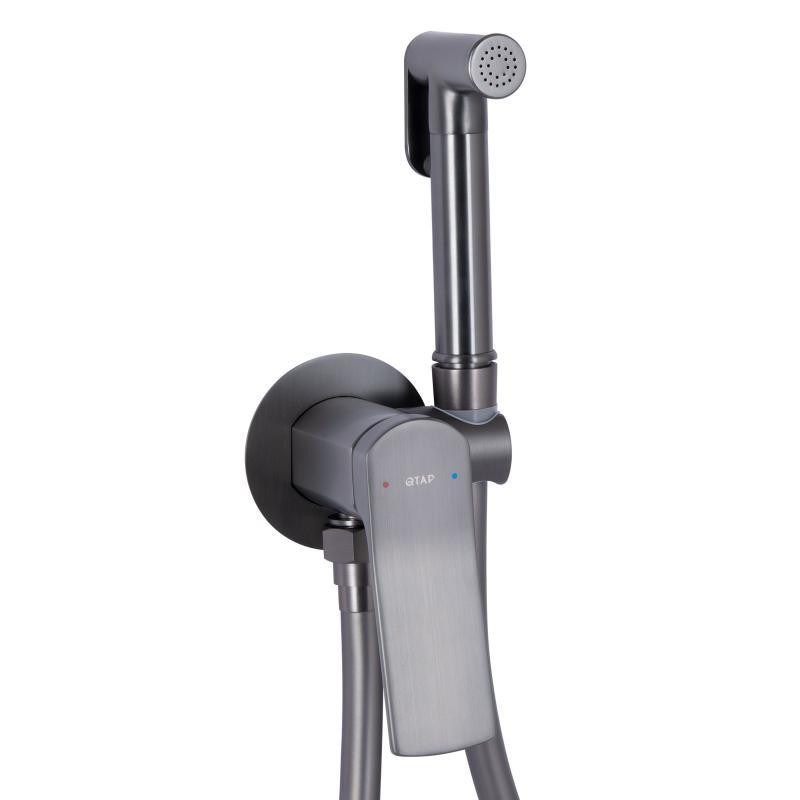 Гигиенический душ из латуни Qtap Slavonice круглый QTSLA262GMB45916 Gunmetal Black PVD Харьков - изображение 3