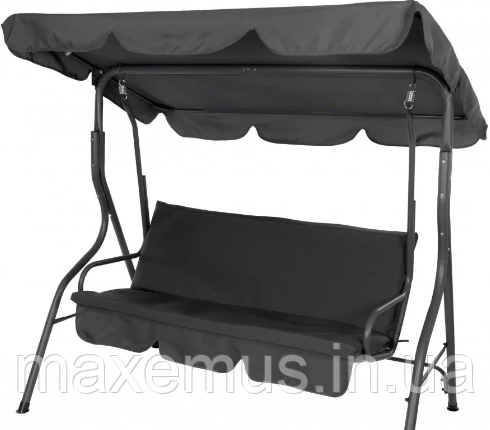 Садовые качели Bonro Relax для сада и дачи 3-х местная качели с навесом серая Мостиска - изображение 9