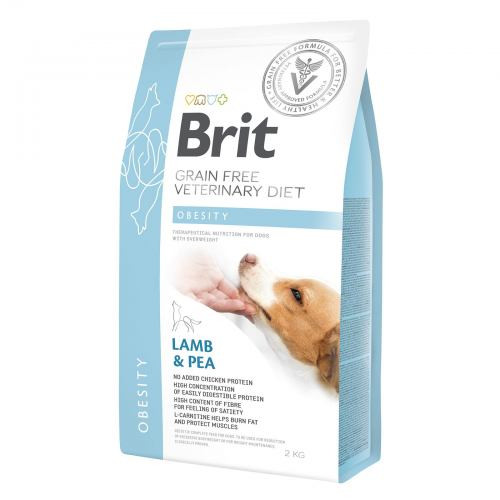 Корм сухий Brit Grain Free VetDiet Dog Obesity для собак для корекції ваги беззерновий з ягням індичкою та горохом 2 кг Київ - фото 1