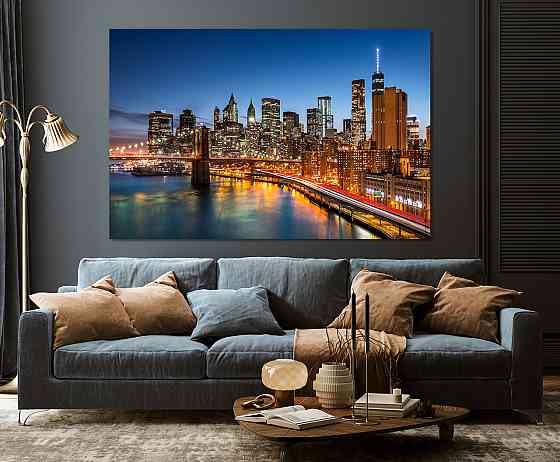 Картина полотно у вітальню / спальню  Міст в ночі   MLP_389 ( 60х30см ) Київ