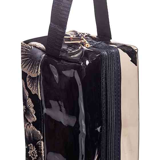 Набір прозорих жіночих косметичок для дому 2 (шт) дорожня косметичка в сумку для косметики, макіяжу, ліків, пензлів Чорний Київ