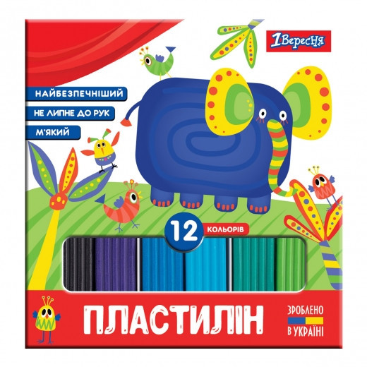 Пластилін 12 кол. 240 г "1 Вересня" Zoo Land, 540586, шт Київ - фото 1