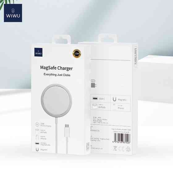 Бездротовий зарядний пристрій WIWU Wi-W009 Magnetic Wirless White Одеса