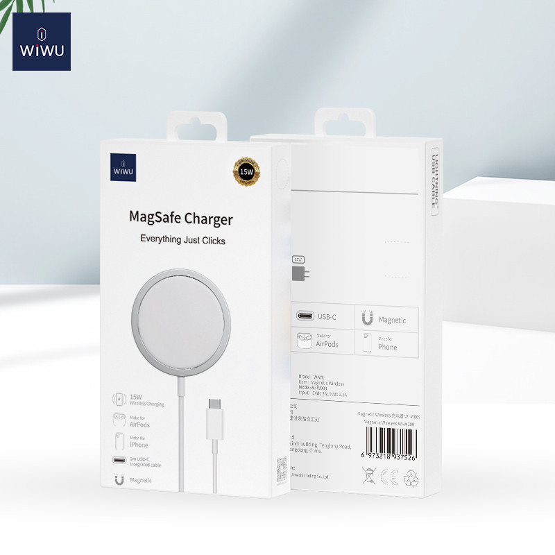 Бездротовий зарядний пристрій WIWU Wi-W009 Magnetic Wirless White Одеса - фото 2