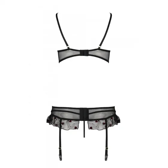 Сексуальний комплект з поясом для панчіх Passion LOVELIA SET L/XL, black Львів