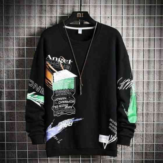 Світшот чорний жіночий з принтом 2711524602 розмір 42 Дніпро