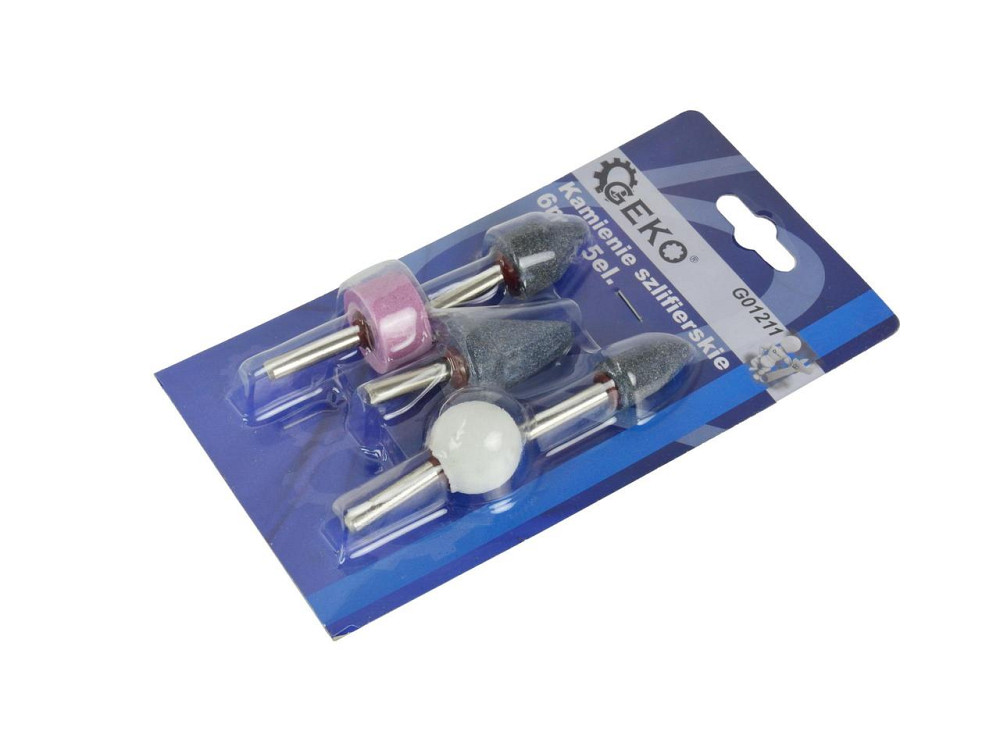 Набір абразивних каменів "GeKo" з хвостовиком 6мм, комплект 5 штук Киев - изображение 2