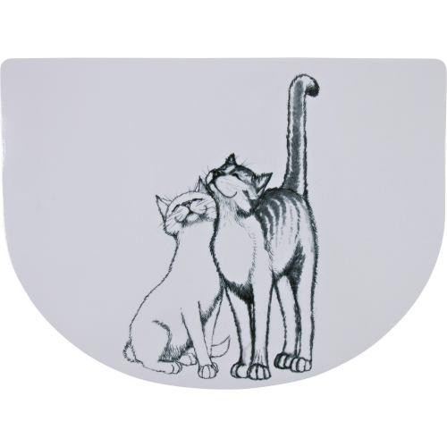 Килимок Trixie Pussy Cats під миски для котів, пластиковий, 40х30 см (білий) Київ - фото 1