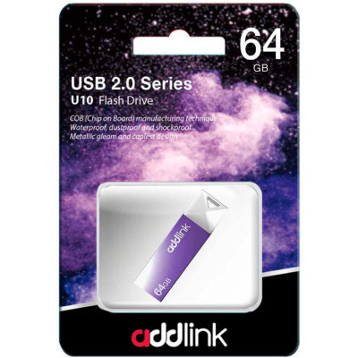 USB флеш накопичувач AddLink 64GB U10 Violet USB 2.0 (ad64GBU10V2) Вінниця - фото 2