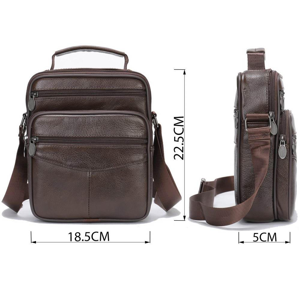 Мессенджер мужской на одно отделение Коричневый (Vintage) Киев - изображение 16