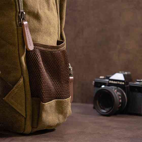 Рюкзак текстильный дорожный унисекс на два отделения Зеленый (Vintage) Киев