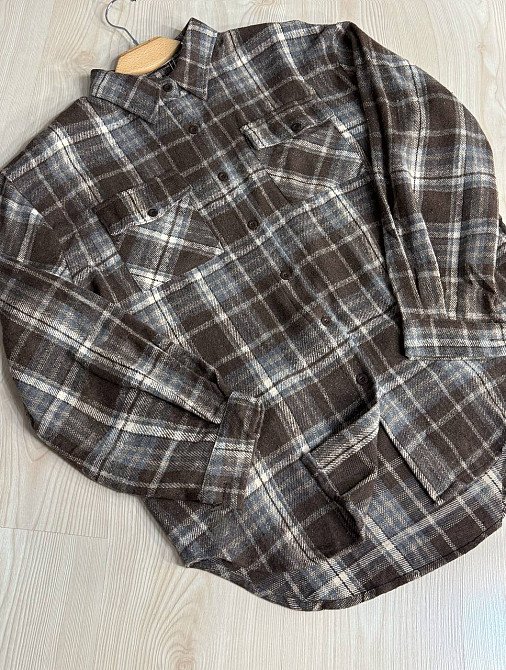 Сорочка жіноча YZY 223 картата оверсайз тепла байка, коричневий, one size Київ - фото 13