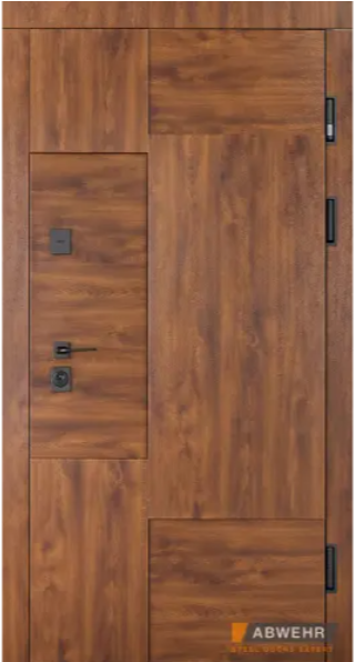 Вхідні двері з терморозривом Abwehr Termix Supreme LP12 Метал Lampre Дуб темний+ Плівка Vinorit 960*2050 мм Київ - фото 1