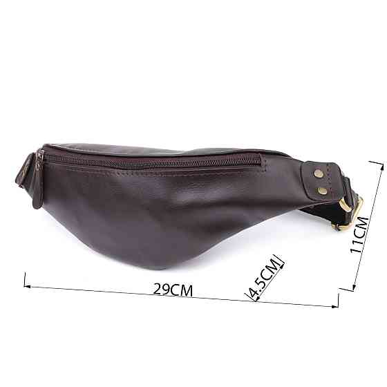 Бананка для мужчин из гладкой натуральной кожи Shvigel 23135 Коричневый Киев