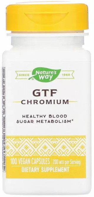 Хром полінікотінат  Nature's Way GTF Chromium 200 мкг 100 капсул Київ - фото 1