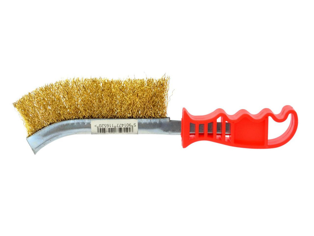 Ручна щітка дротяна "GeKo", латунні дротики, пластикова ручка, 240 мм Киев - изображение 2