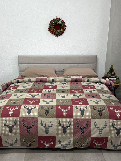 Ecotton Комплект постільної білизни Ecotton двоспальний 180х215 см червоний Олені новорічний Коломыя - изображение 8